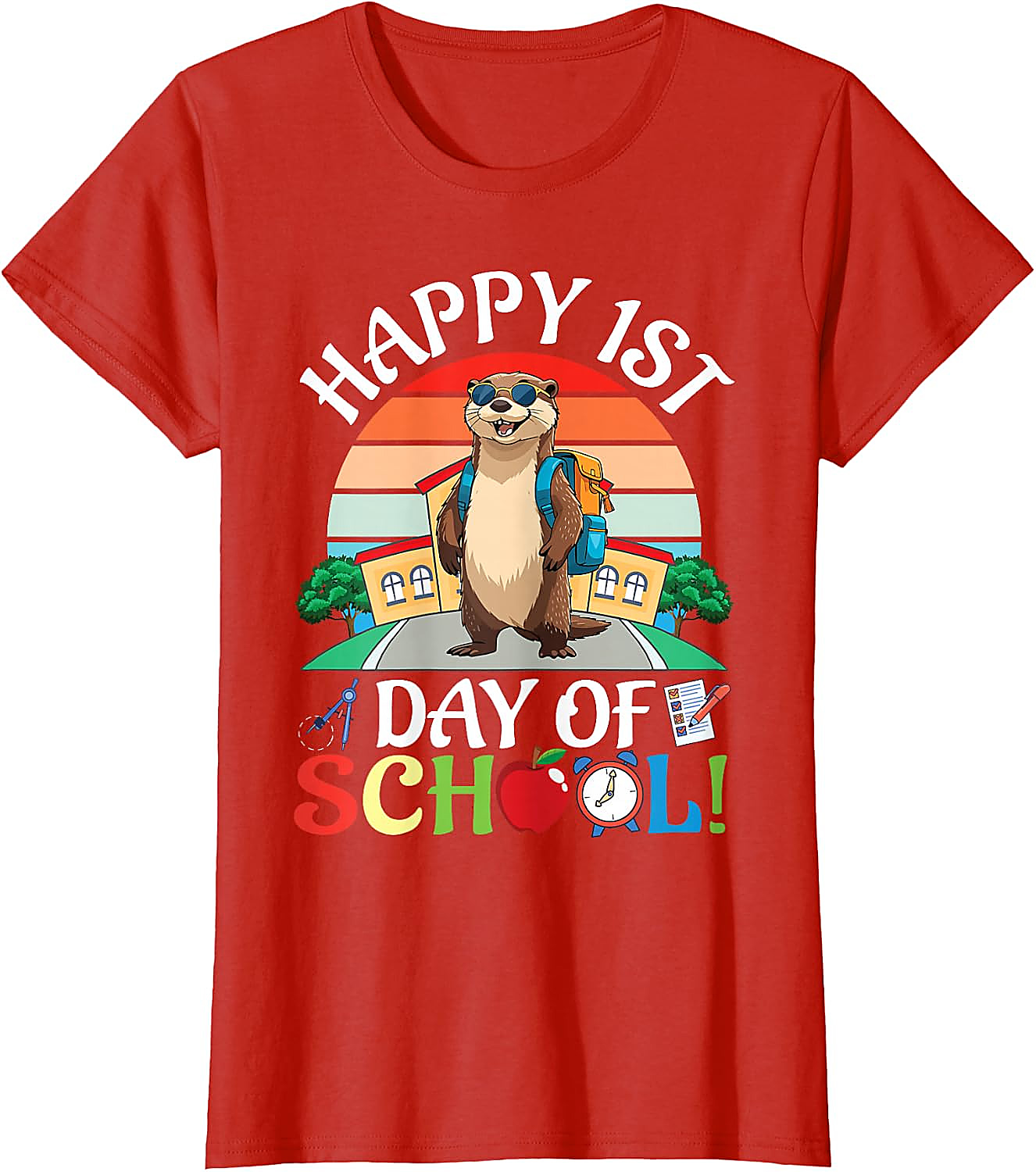 Happy 1st Day of School Otter T-Shirt | Funny Kids Tee