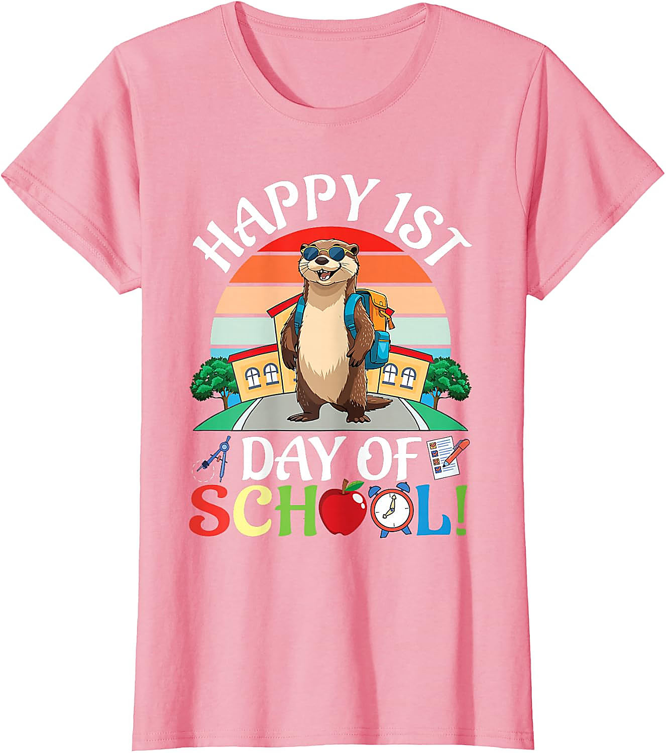 Happy 1st Day of School Otter T-Shirt | Funny Kids Tee