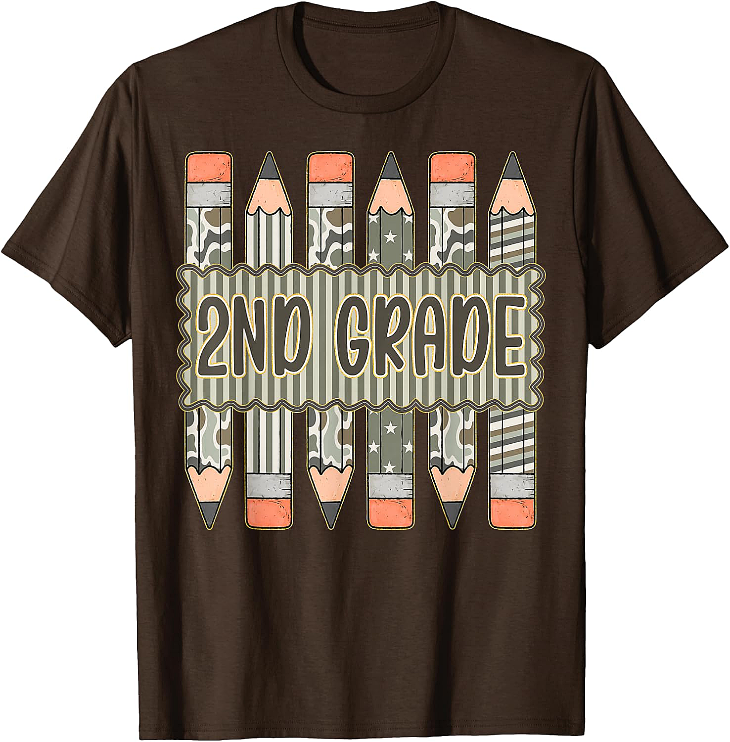 2nd Grade Camo Pencil T-Shirt Back to School Tee