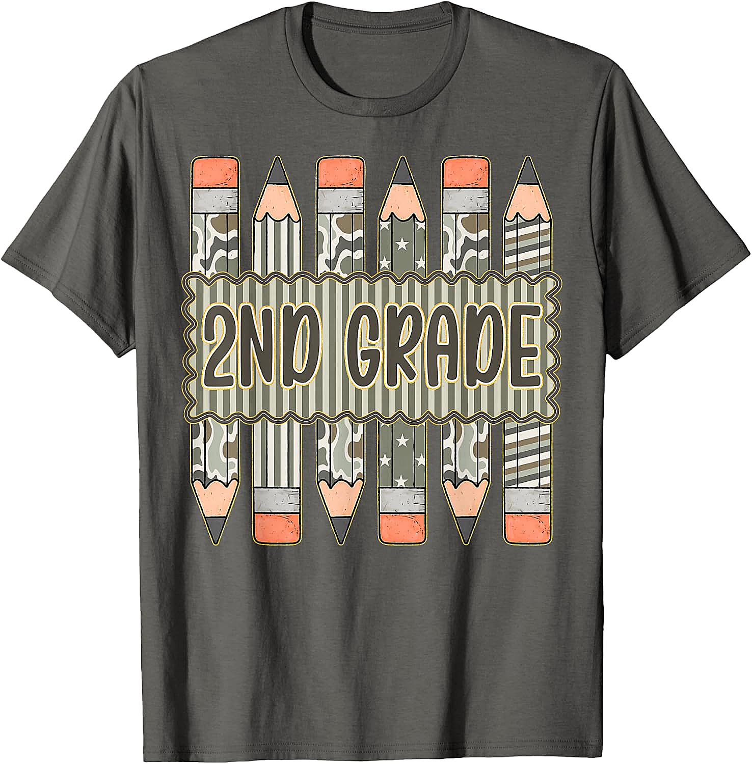 2nd Grade Camo Pencil T-Shirt Back to School Tee