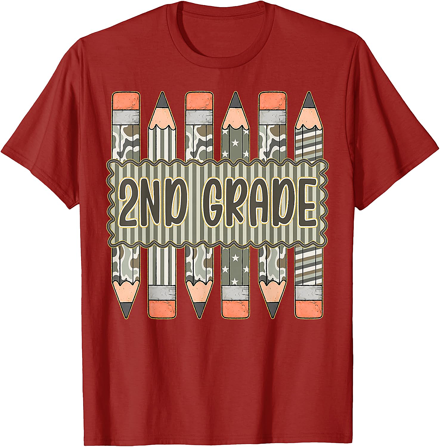 2nd Grade Camo Pencil T-Shirt Back to School Tee