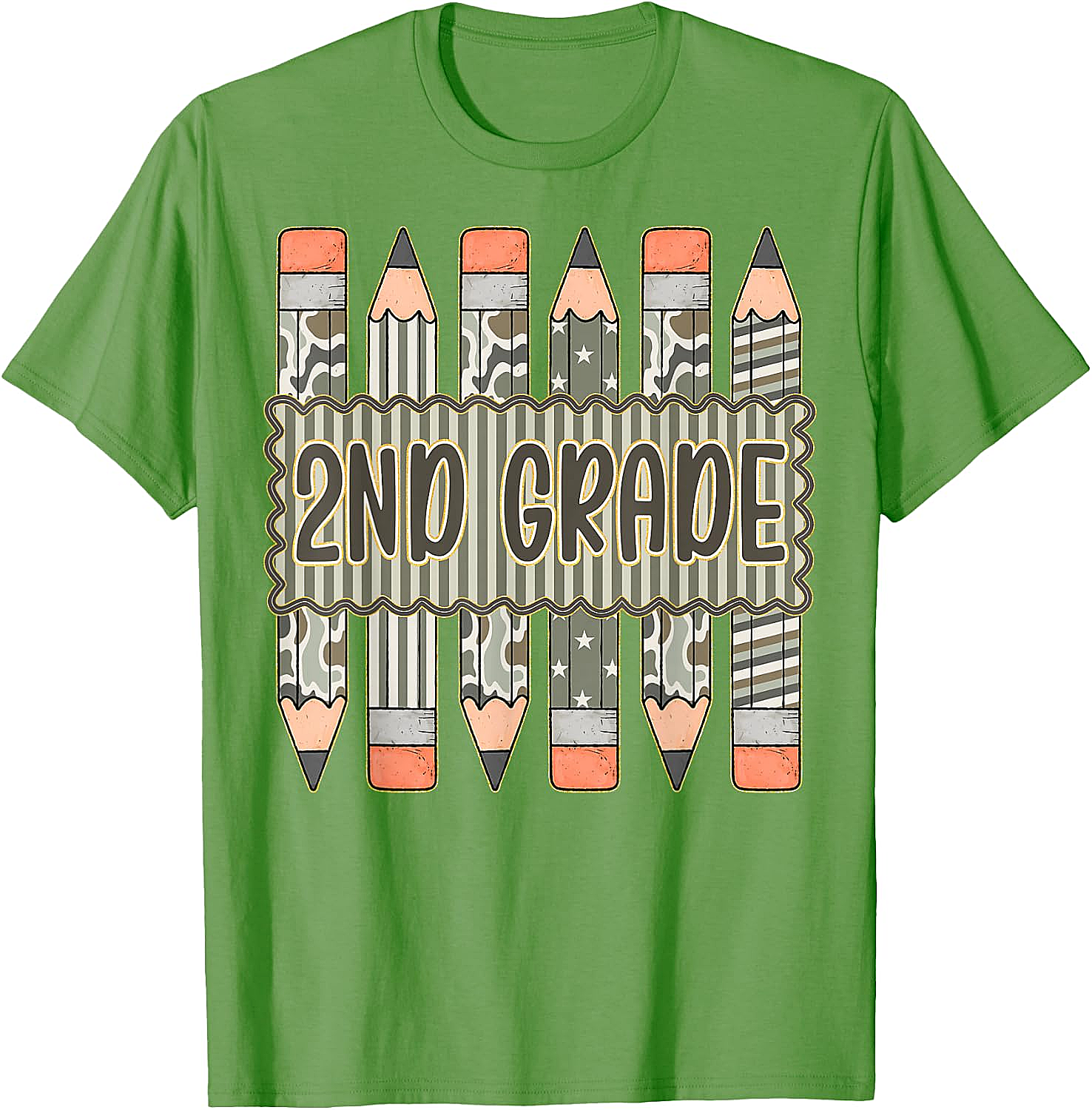 2nd Grade Camo Pencil T-Shirt Back to School Tee