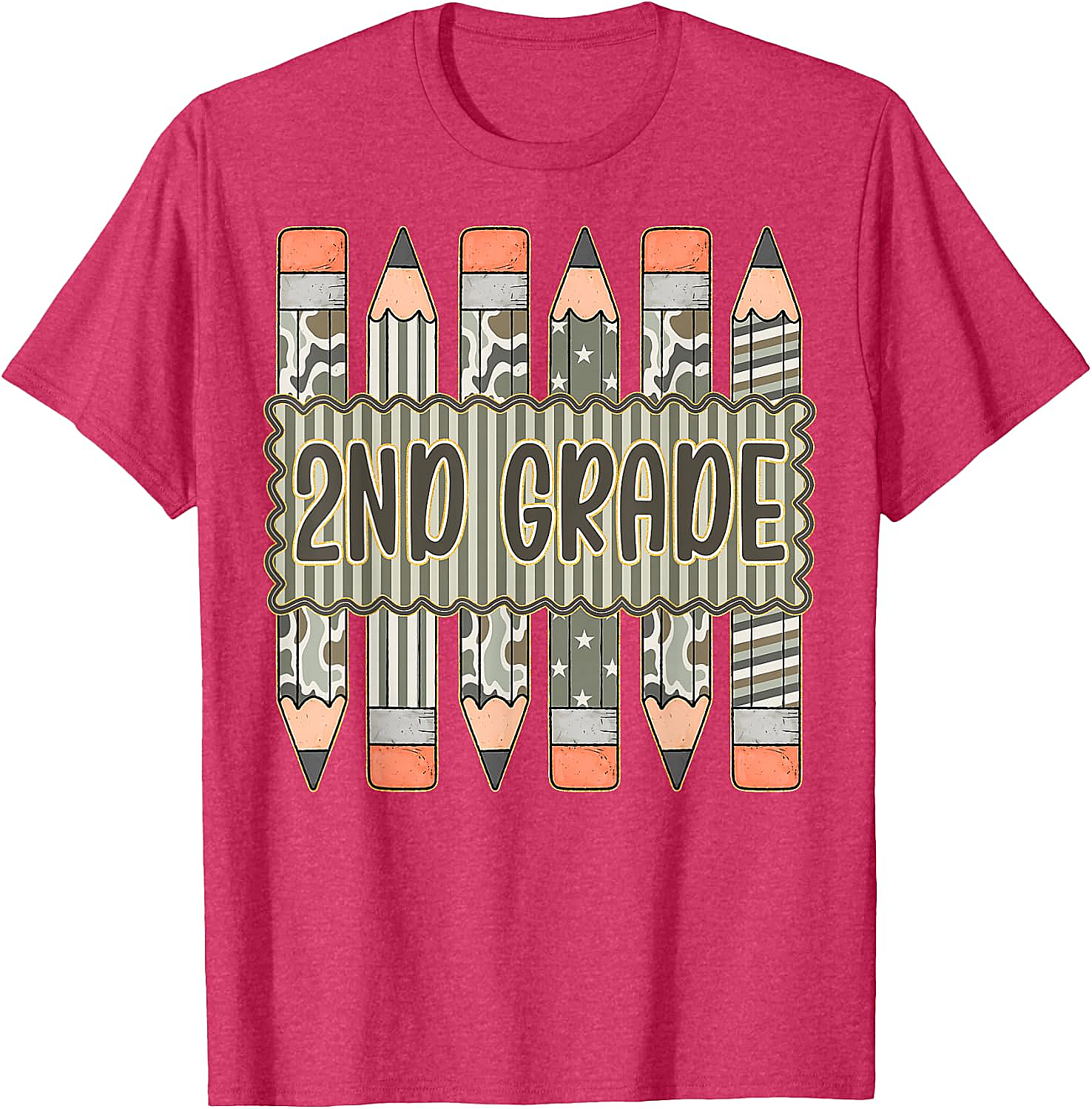 2nd Grade Camo Pencil T-Shirt Back to School Tee