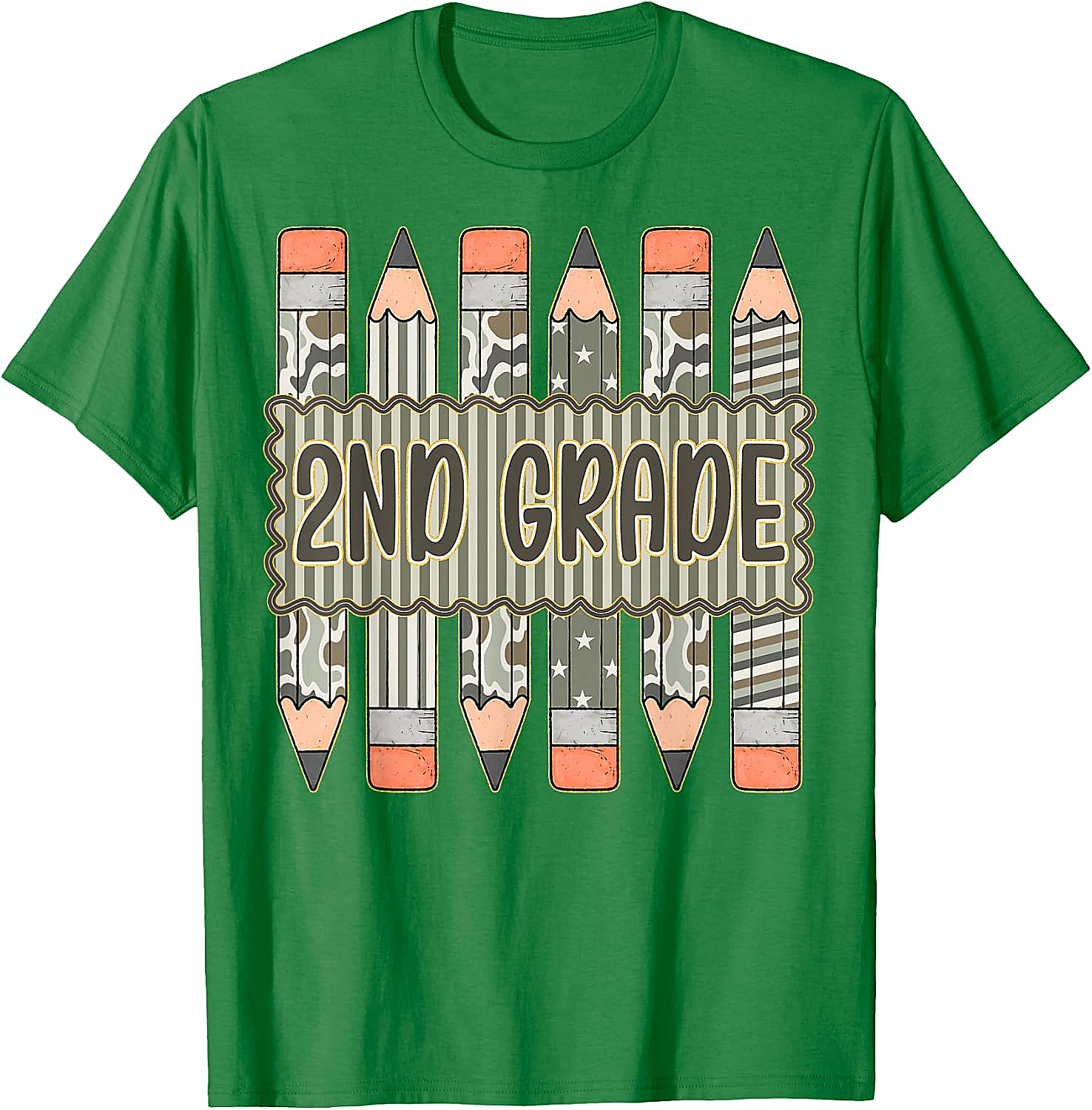 2nd Grade Camo Pencil T-Shirt Back to School Tee