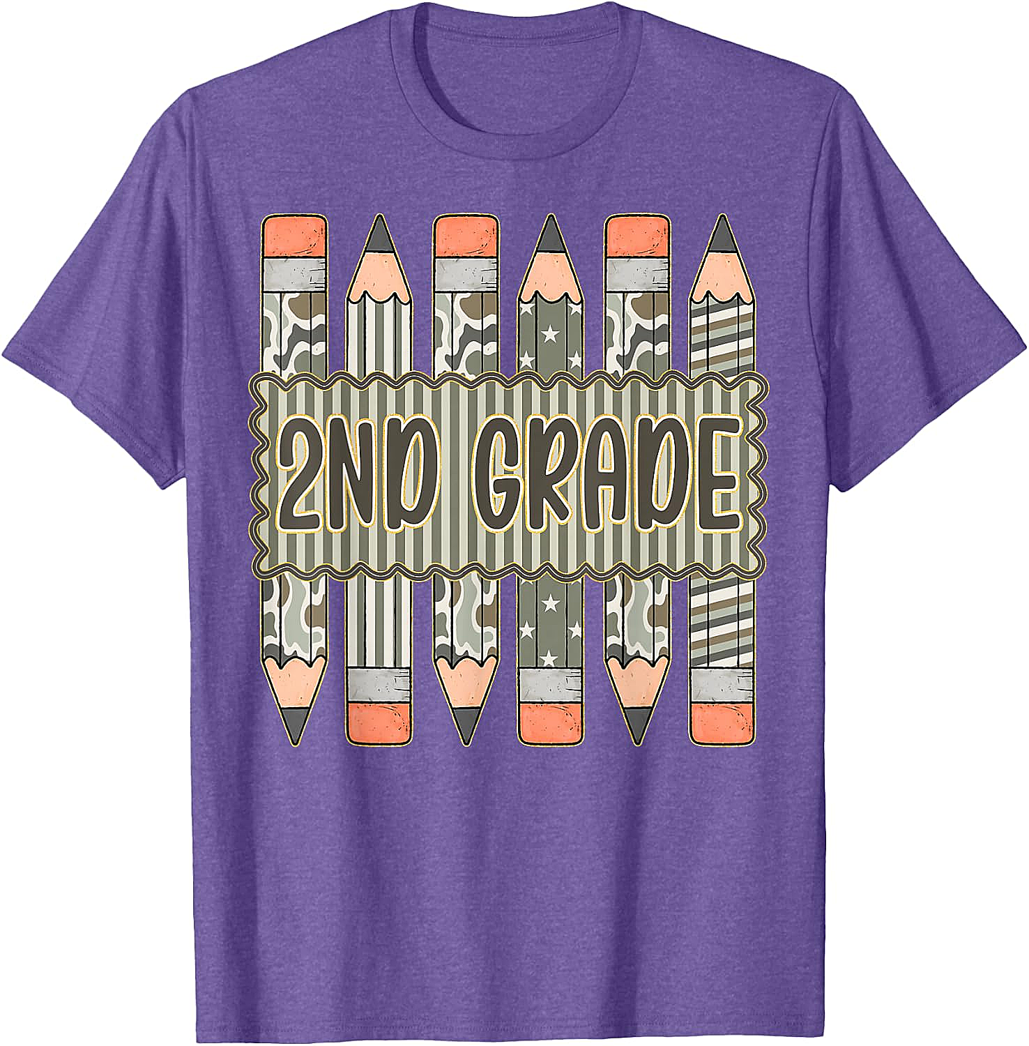 2nd Grade Camo Pencil T-Shirt Back to School Tee