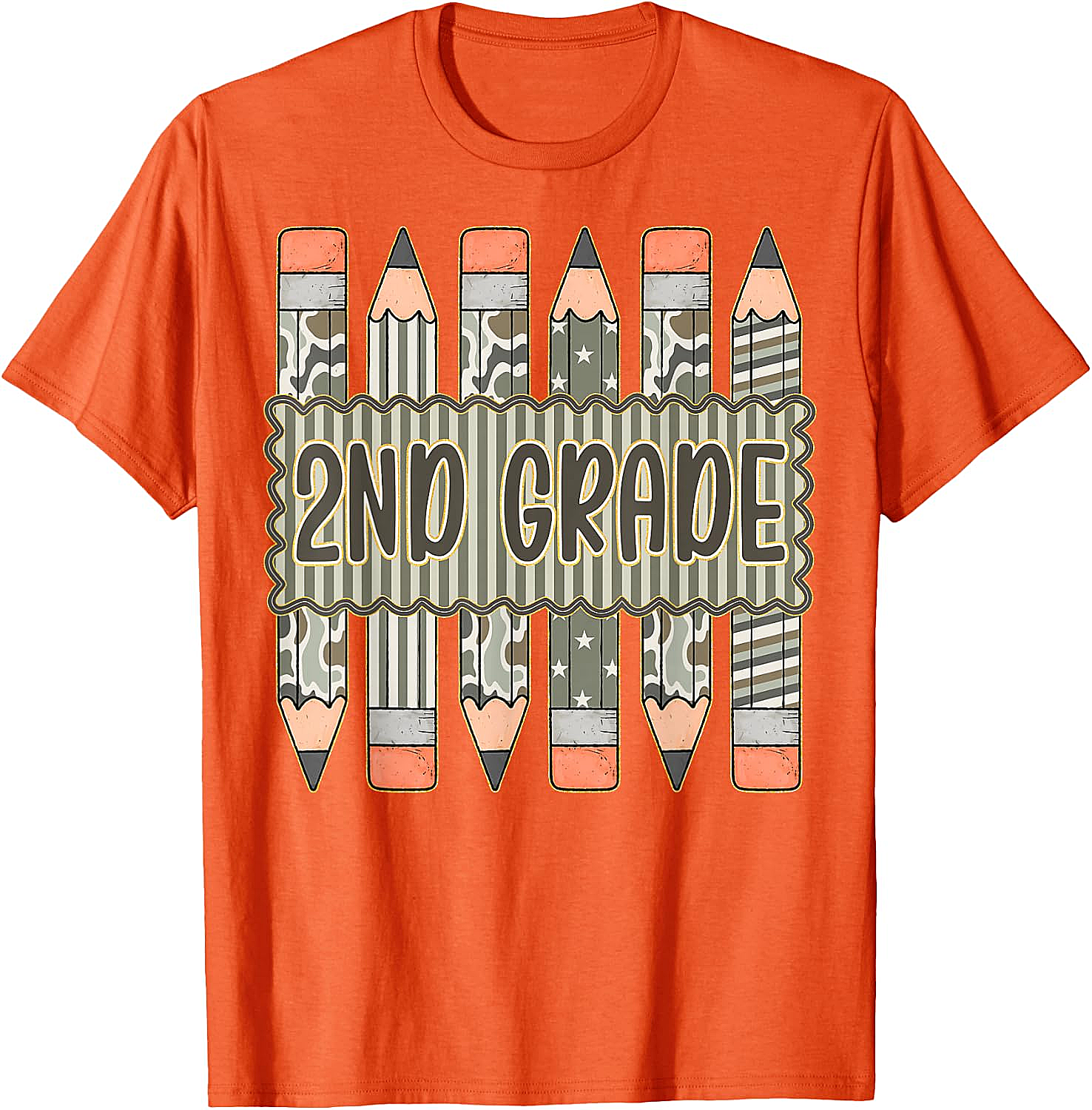 2nd Grade Camo Pencil T-Shirt Back to School Tee
