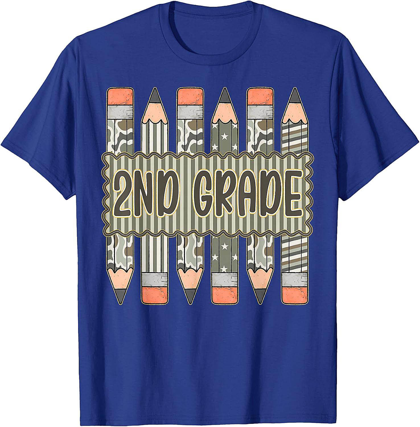 2nd Grade Camo Pencil T-Shirt Back to School Tee