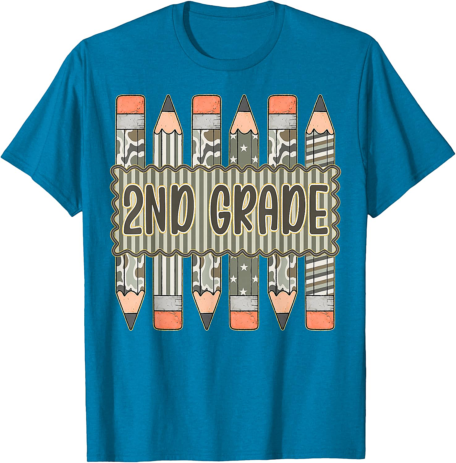 2nd Grade Camo Pencil T-Shirt Back to School Tee