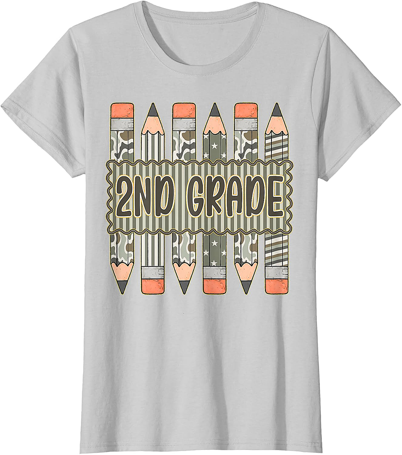 2nd Grade Camo Pencil T-Shirt Back to School Tee