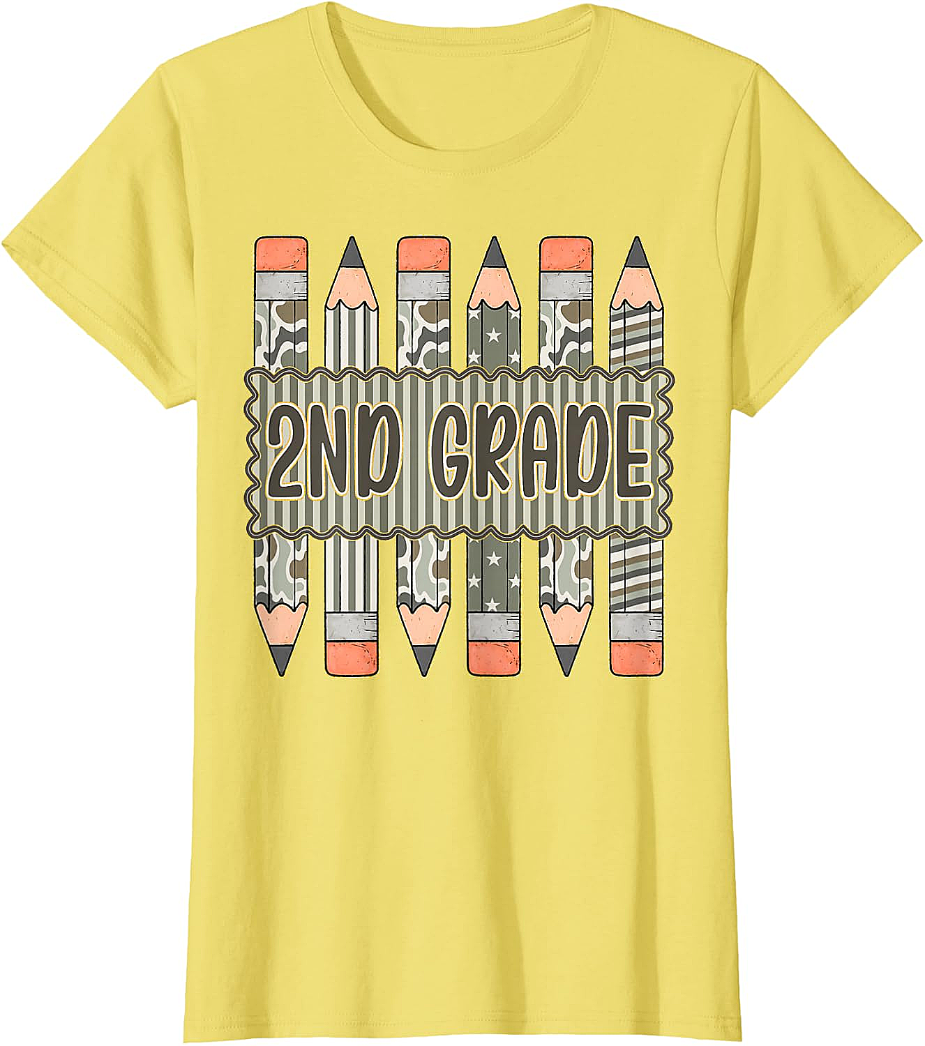 2nd Grade Camo Pencil T-Shirt Back to School Tee
