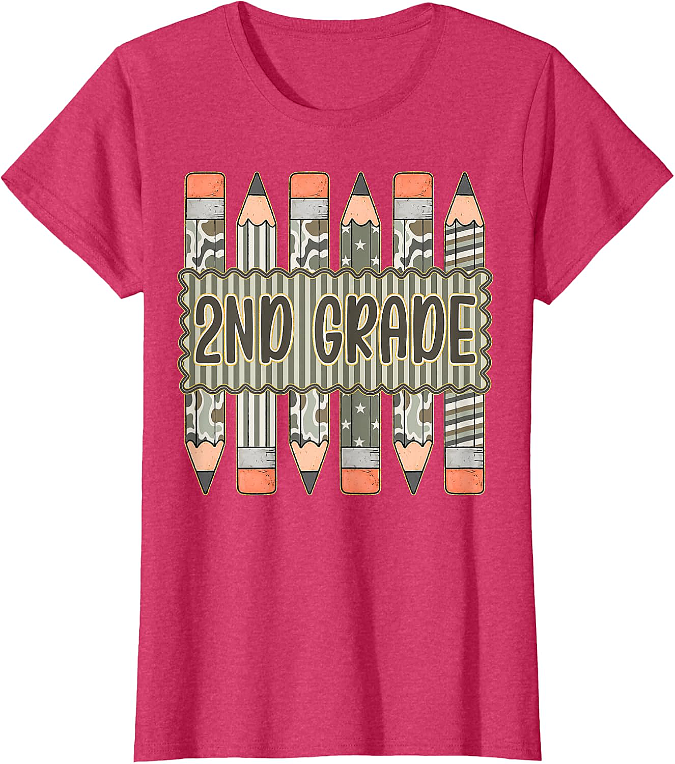 2nd Grade Camo Pencil T-Shirt Back to School Tee