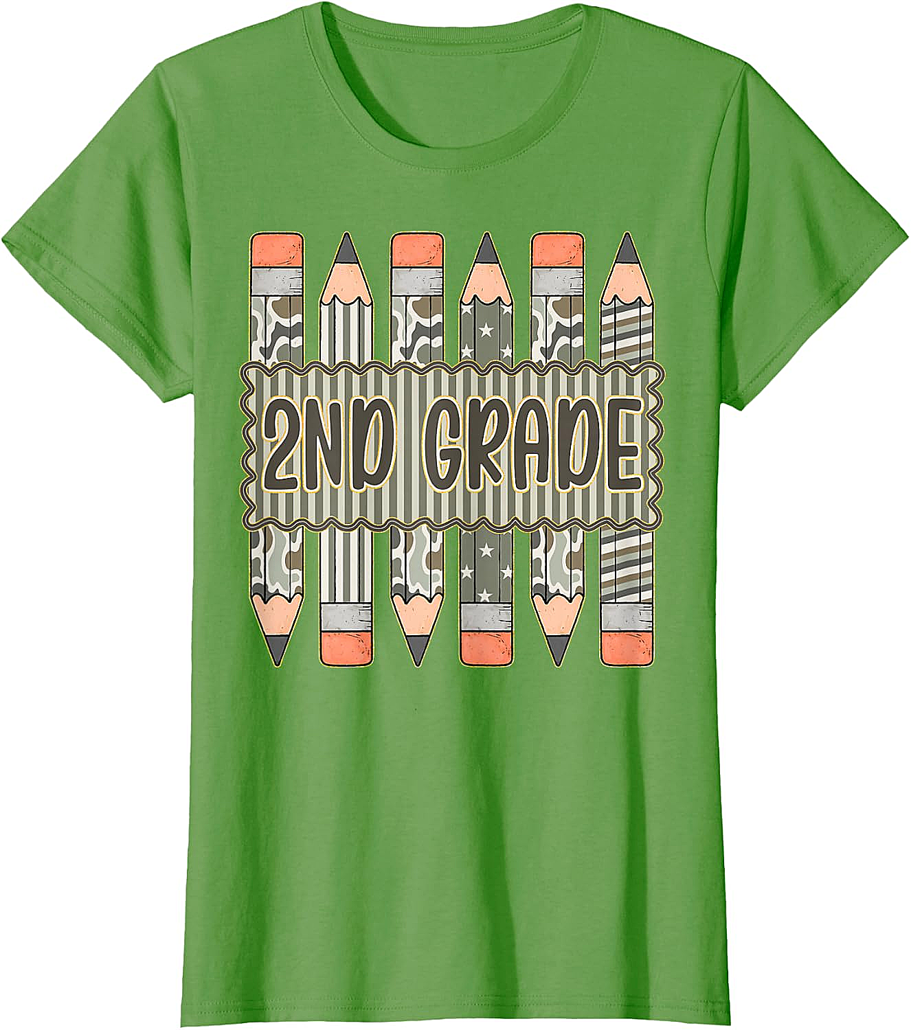 2nd Grade Camo Pencil T-Shirt Back to School Tee
