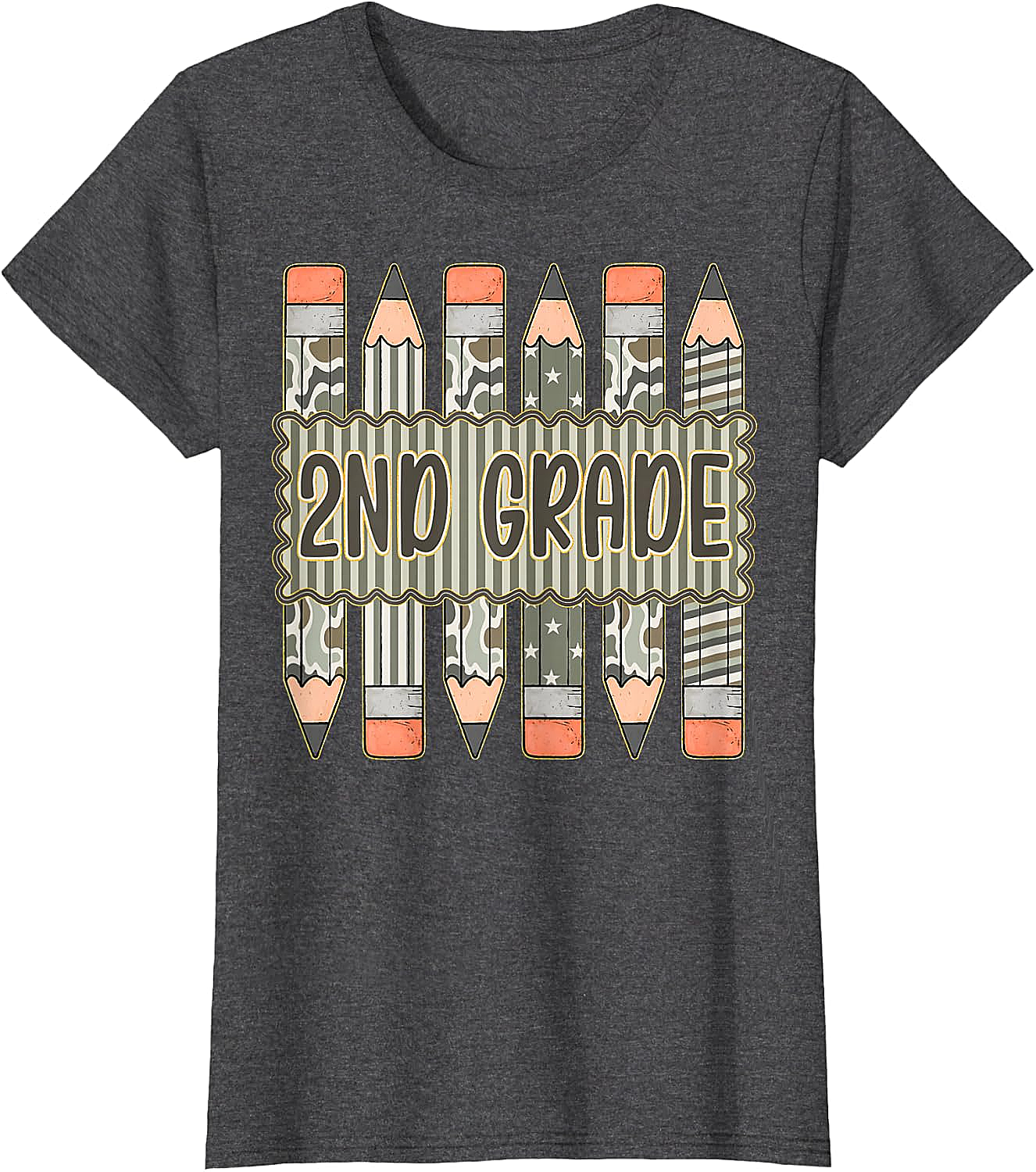 2nd Grade Camo Pencil T-Shirt Back to School Tee