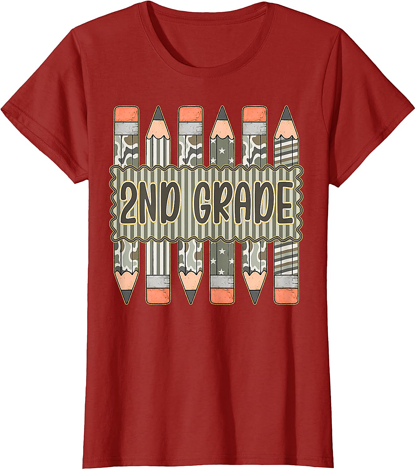 2nd Grade Camo Pencil T-Shirt Back to School Tee
