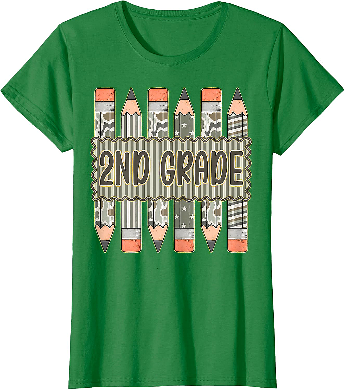 2nd Grade Camo Pencil T-Shirt Back to School Tee
