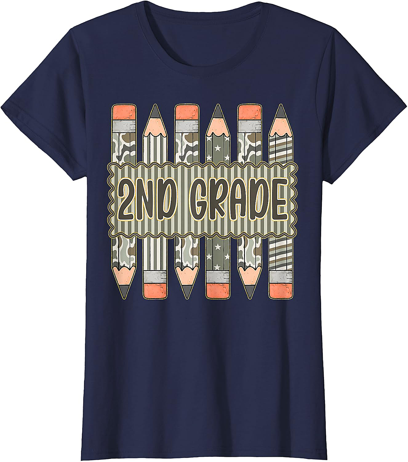 2nd Grade Camo Pencil T-Shirt Back to School Tee