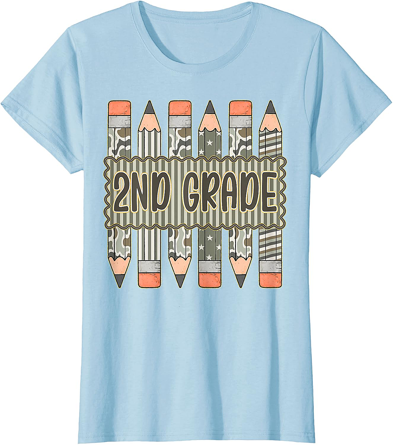 2nd Grade Camo Pencil T-Shirt Back to School Tee