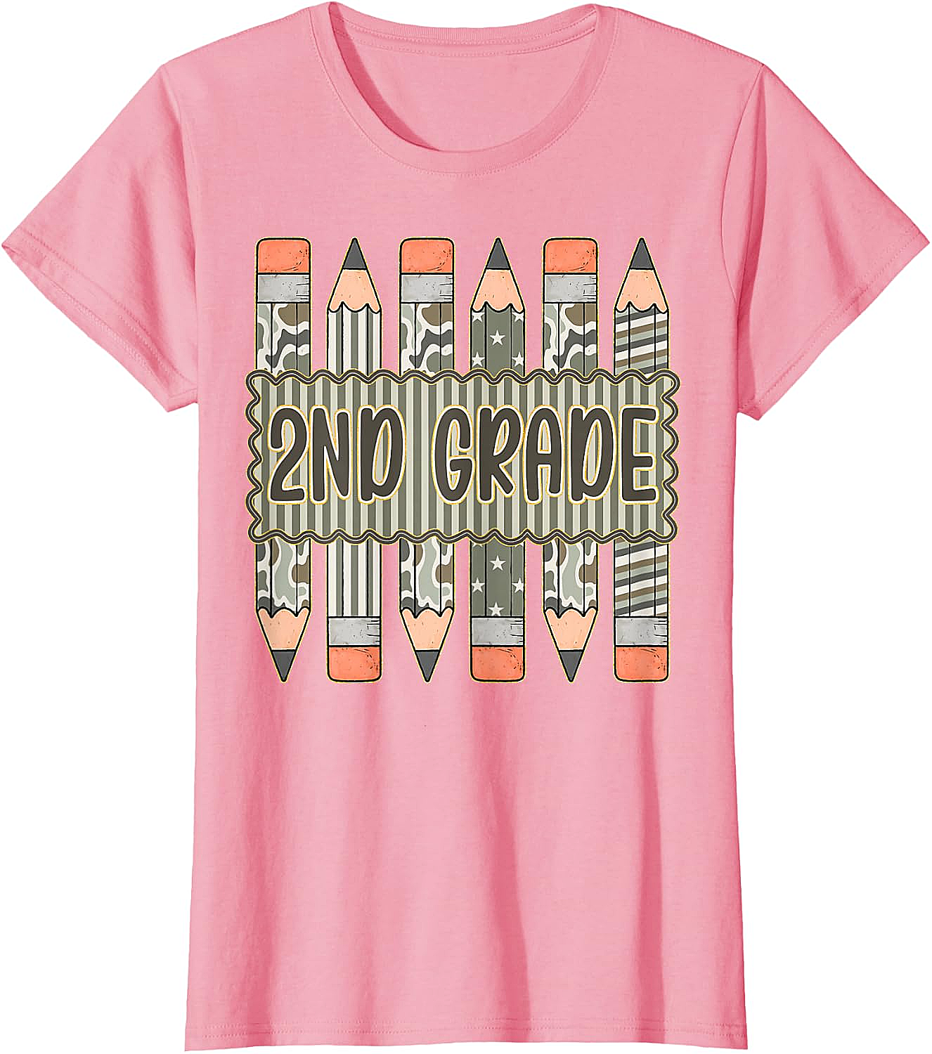 2nd Grade Camo Pencil T-Shirt Back to School Tee