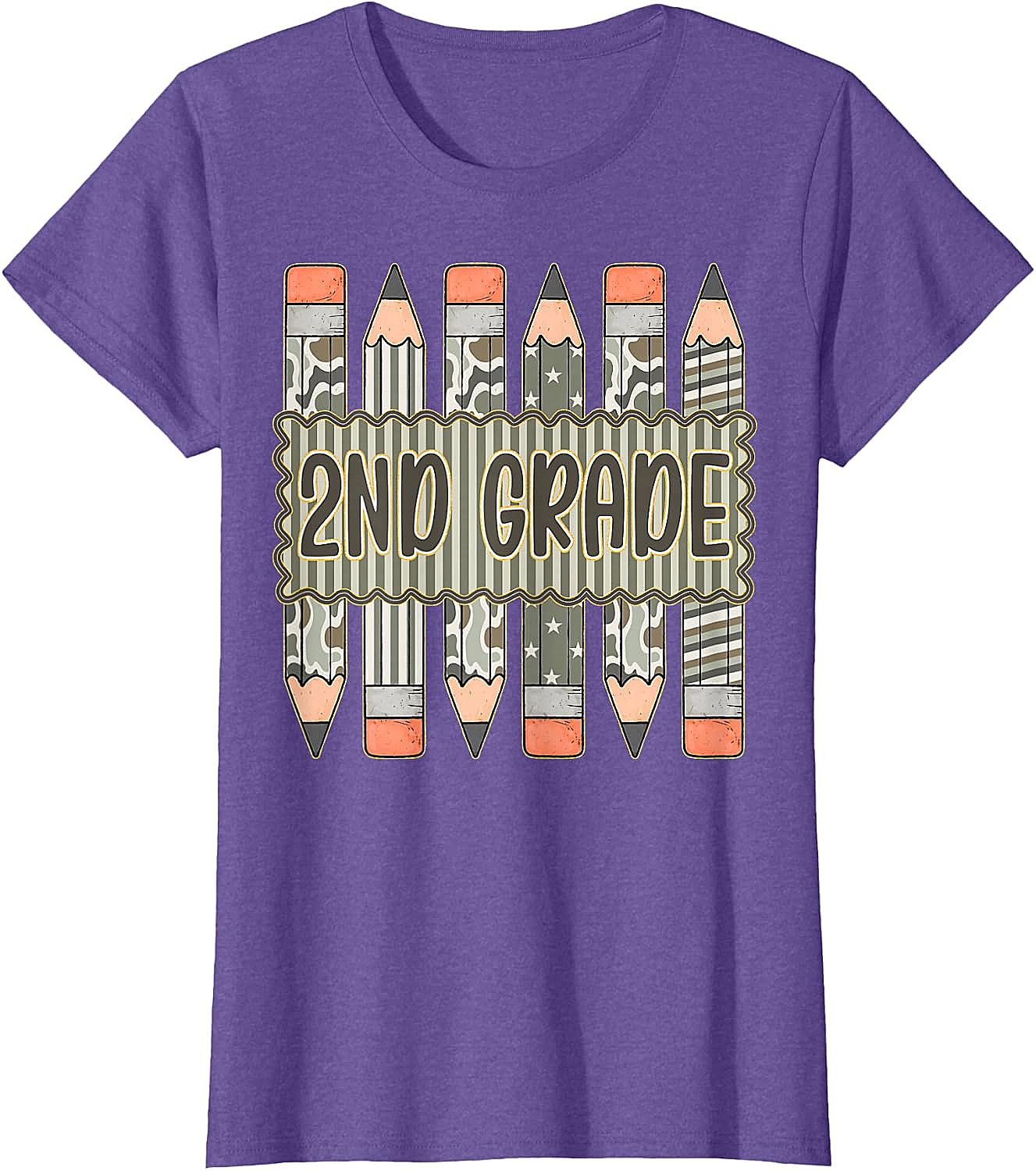2nd Grade Camo Pencil T-Shirt Back to School Tee