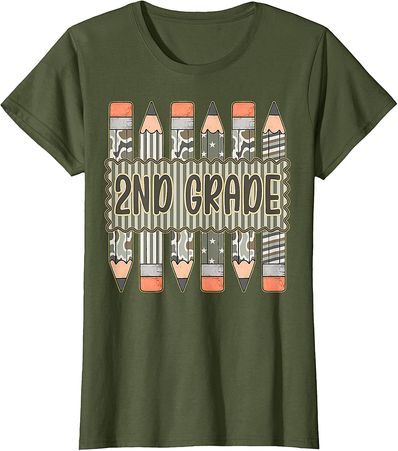 2nd Grade Camo Pencil T-Shirt Back to School Tee