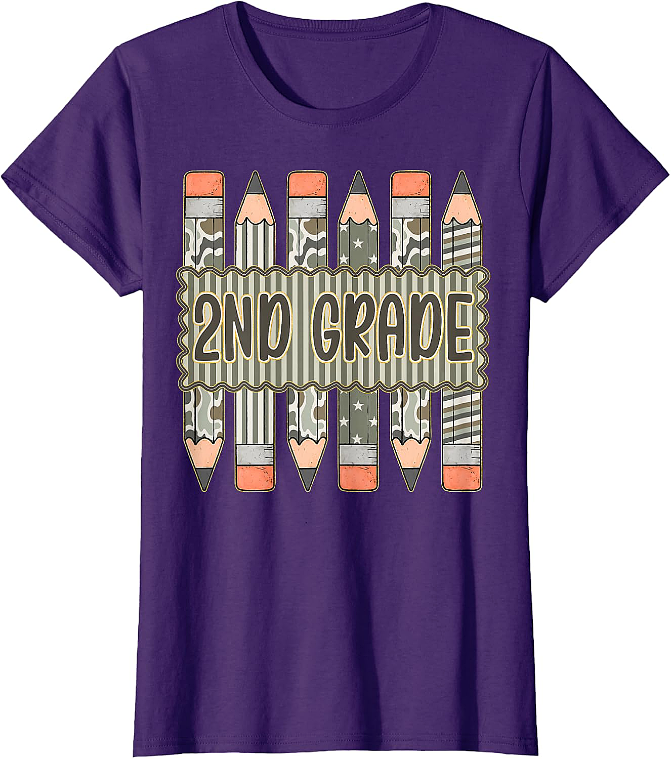 2nd Grade Camo Pencil T-Shirt Back to School Tee