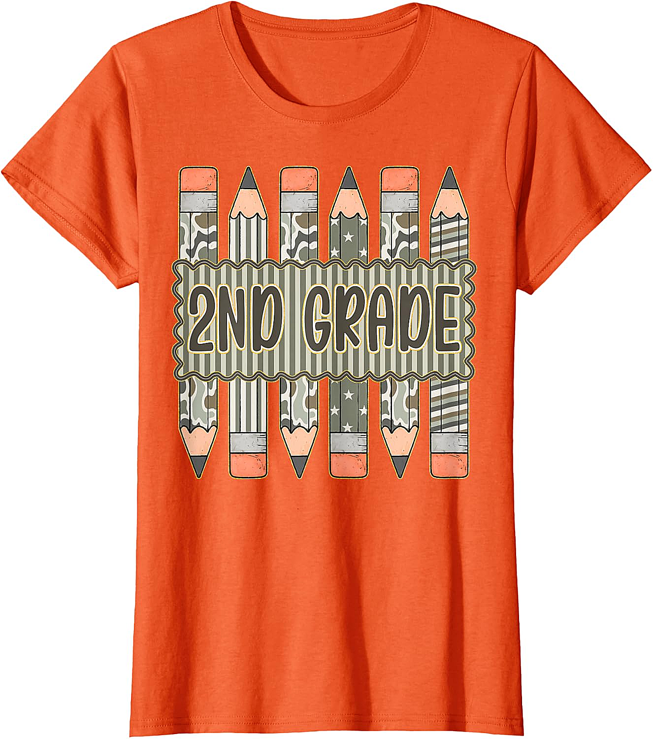 2nd Grade Camo Pencil T-Shirt Back to School Tee