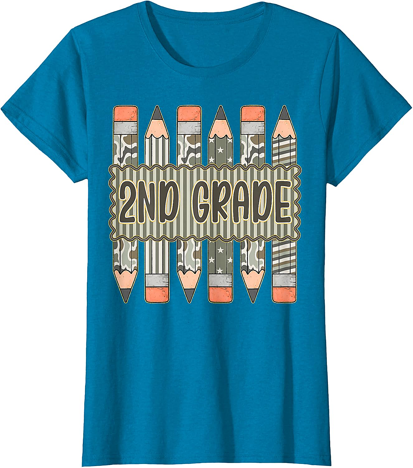 2nd Grade Camo Pencil T-Shirt Back to School Tee
