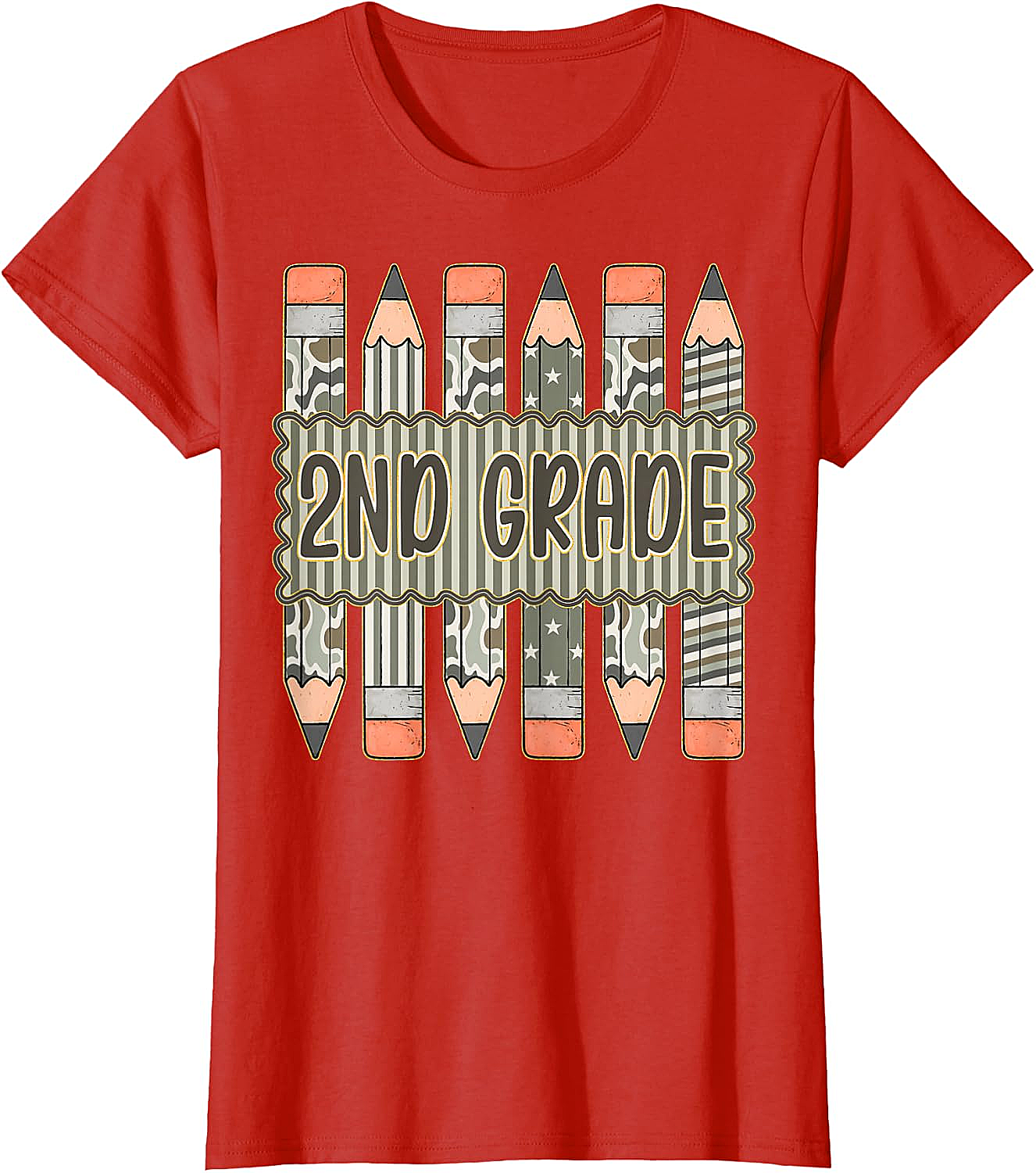2nd Grade Camo Pencil T-Shirt Back to School Tee