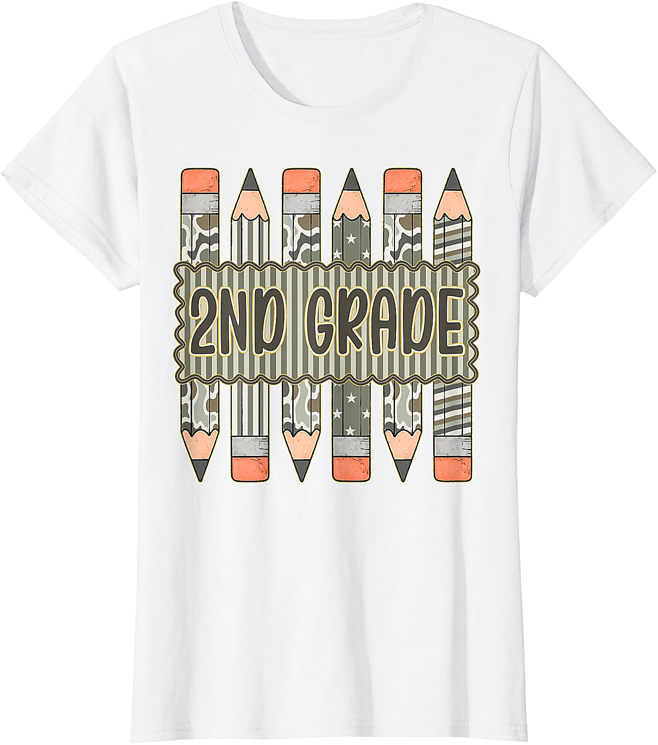 2nd Grade Camo Pencil T-Shirt Back to School Tee