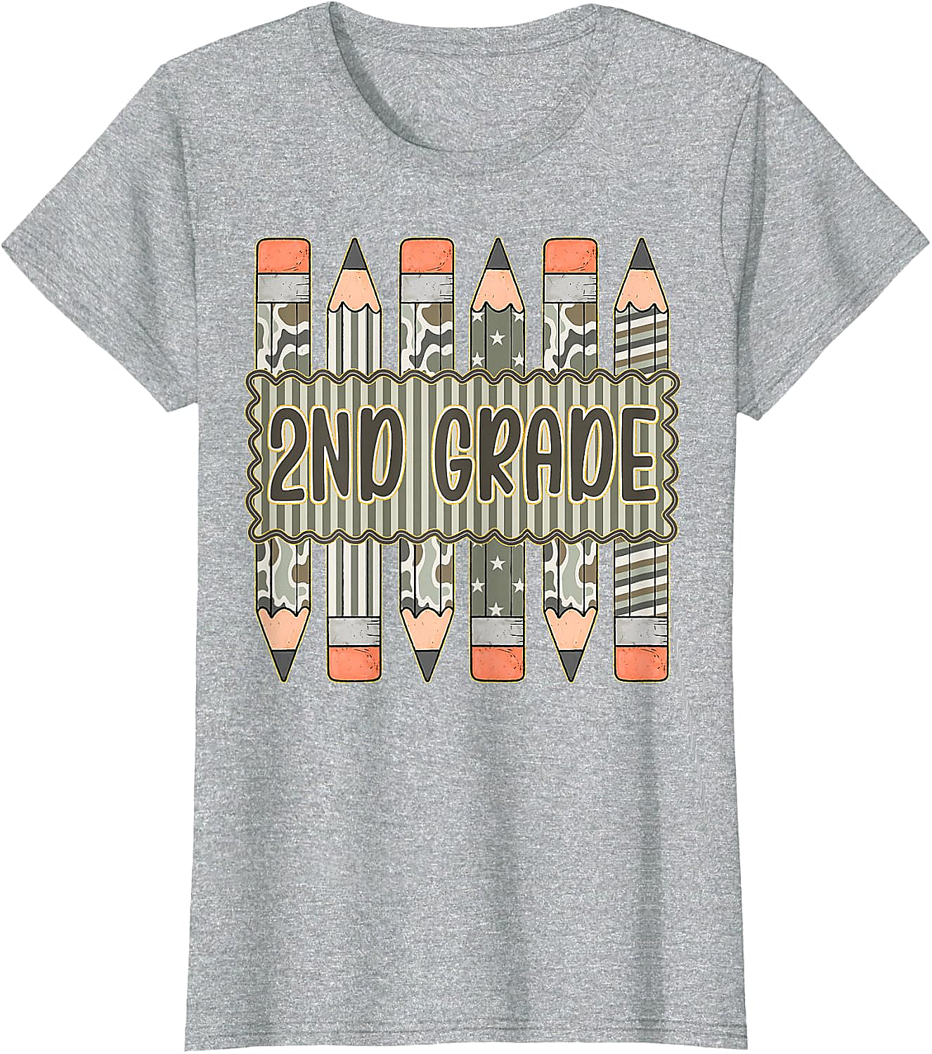 2nd Grade Camo Pencil T-Shirt Back to School Tee