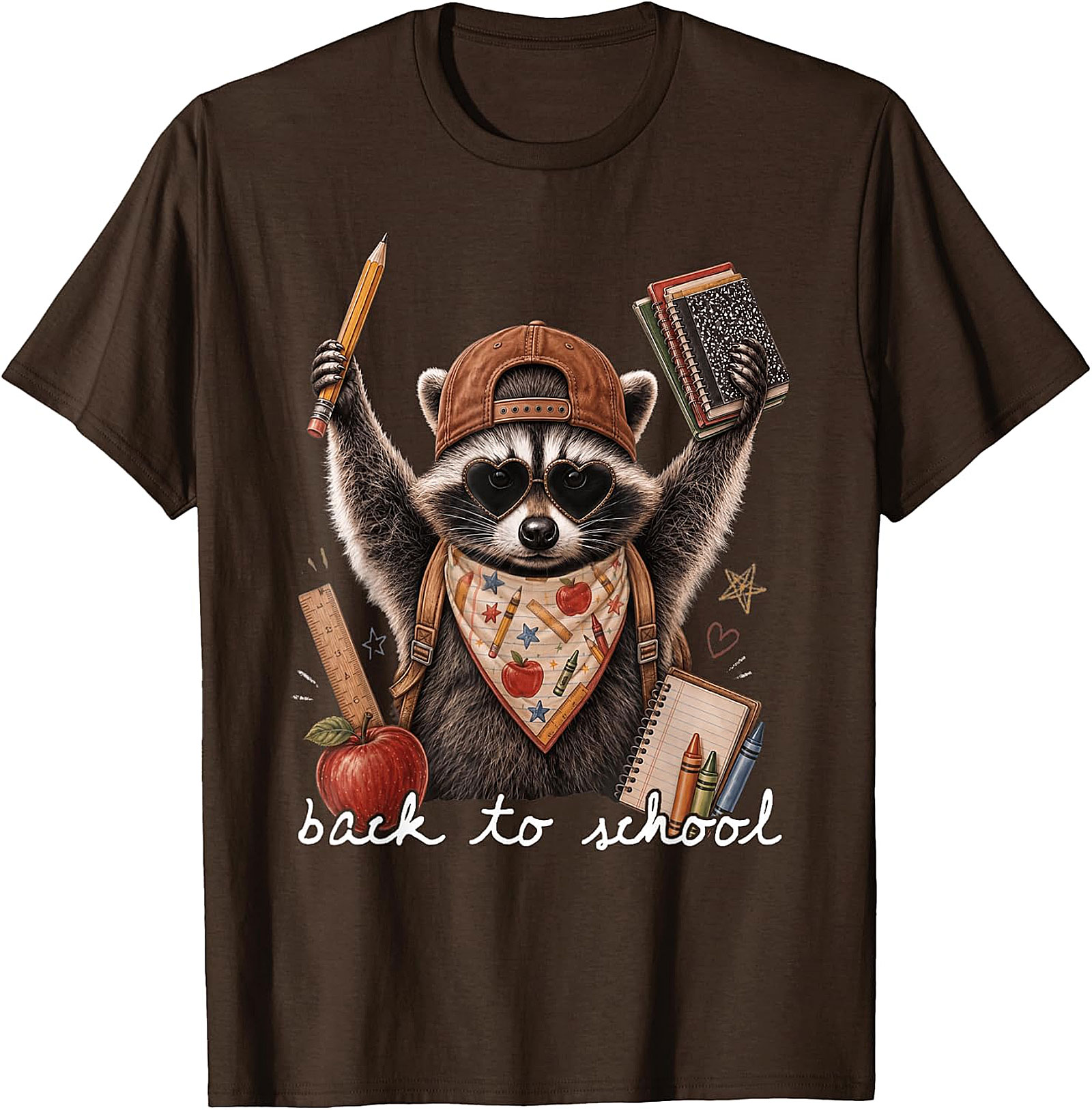 Back to School Raccoon T-Shirt | Cute Animal Graphic Tee