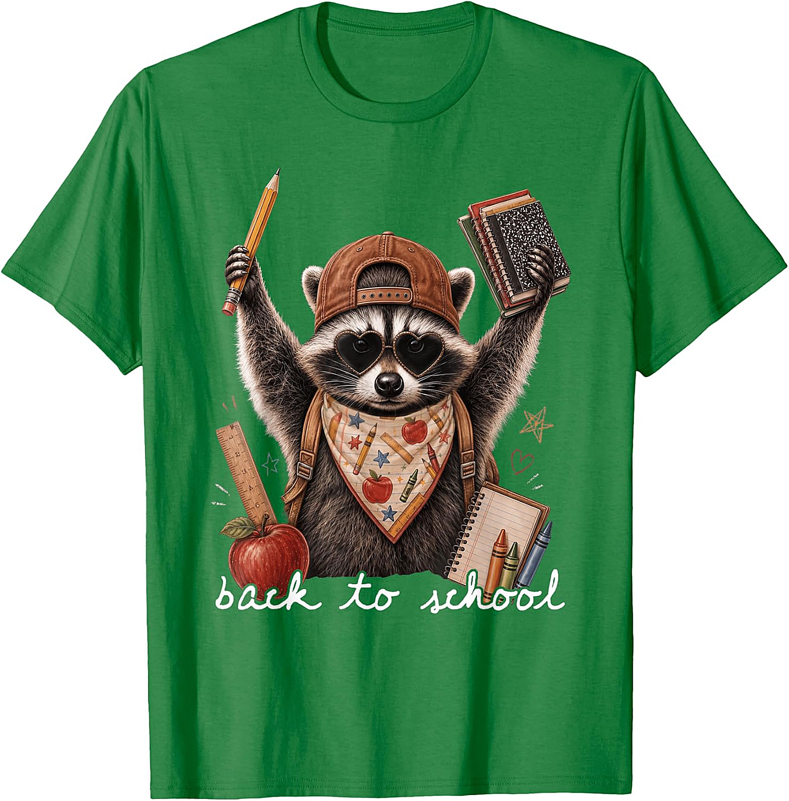 Back to School Raccoon T-Shirt | Cute Animal Graphic Tee