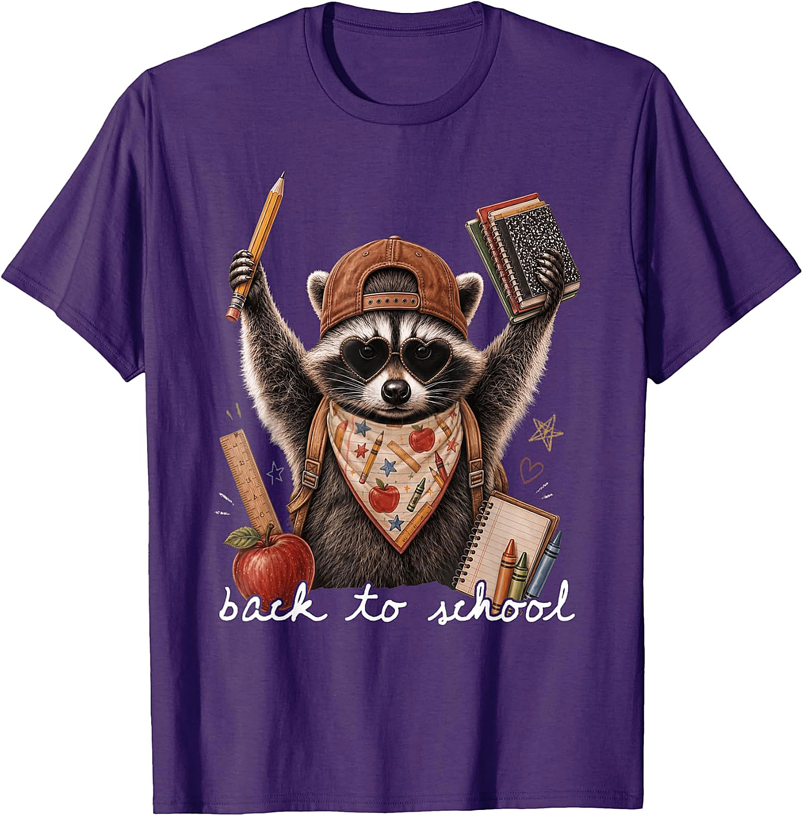 Back to School Raccoon T-Shirt | Cute Animal Graphic Tee
