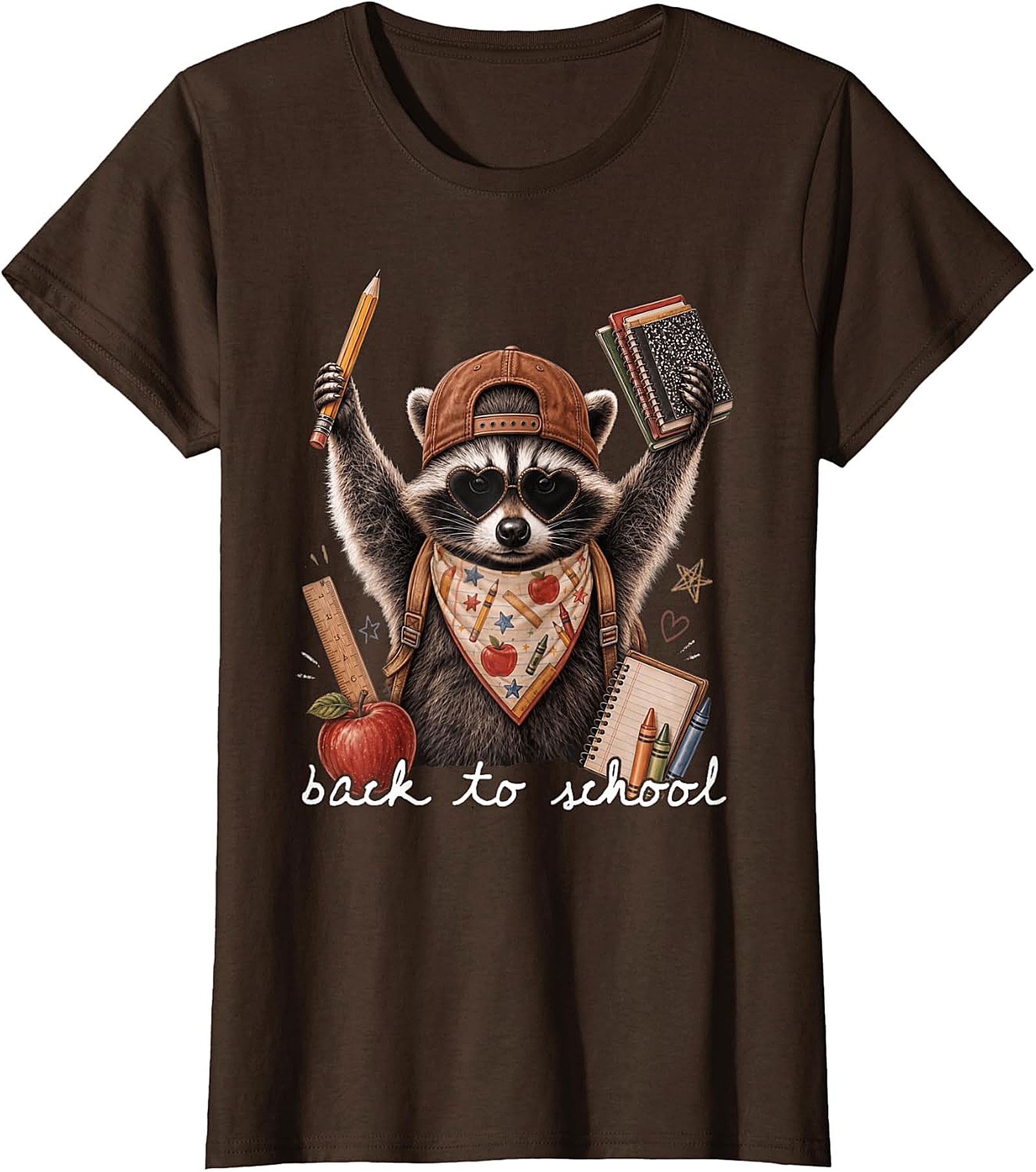 Back to School Raccoon T-Shirt | Cute Animal Graphic Tee