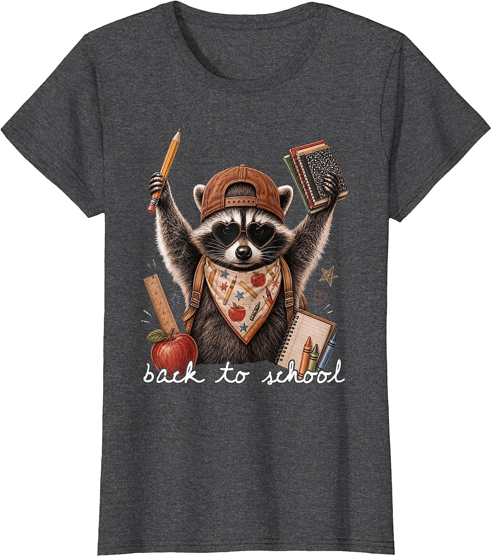 Back to School Raccoon T-Shirt | Cute Animal Graphic Tee