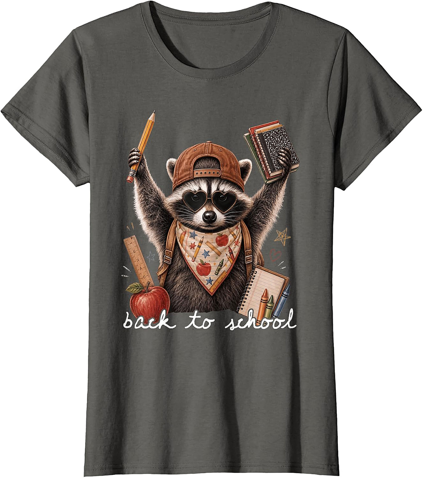 Back to School Raccoon T-Shirt | Cute Animal Graphic Tee