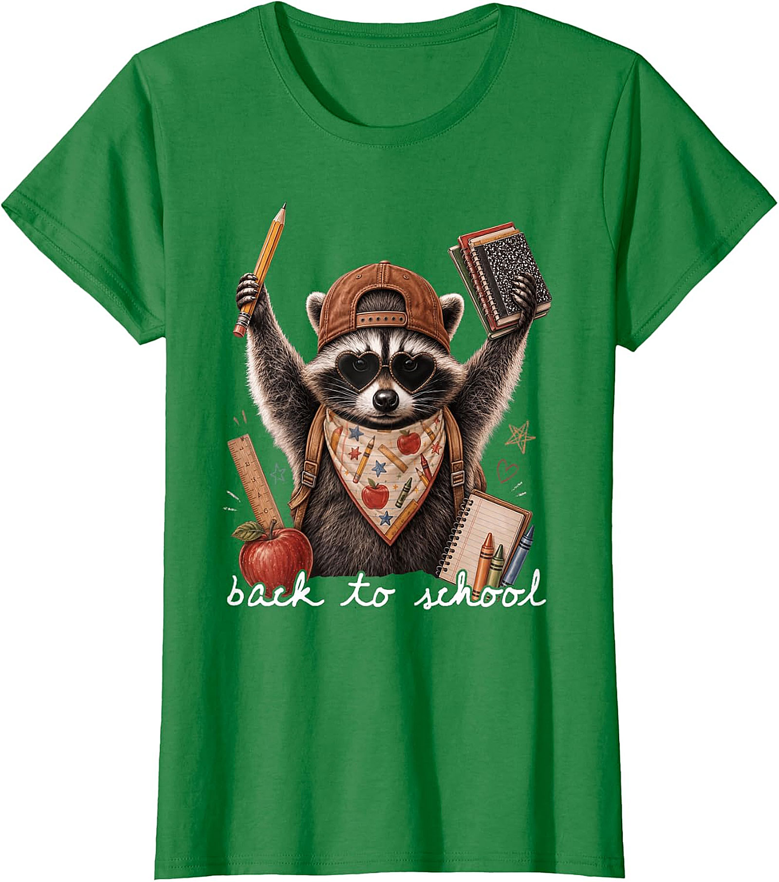 Back to School Raccoon T-Shirt | Cute Animal Graphic Tee
