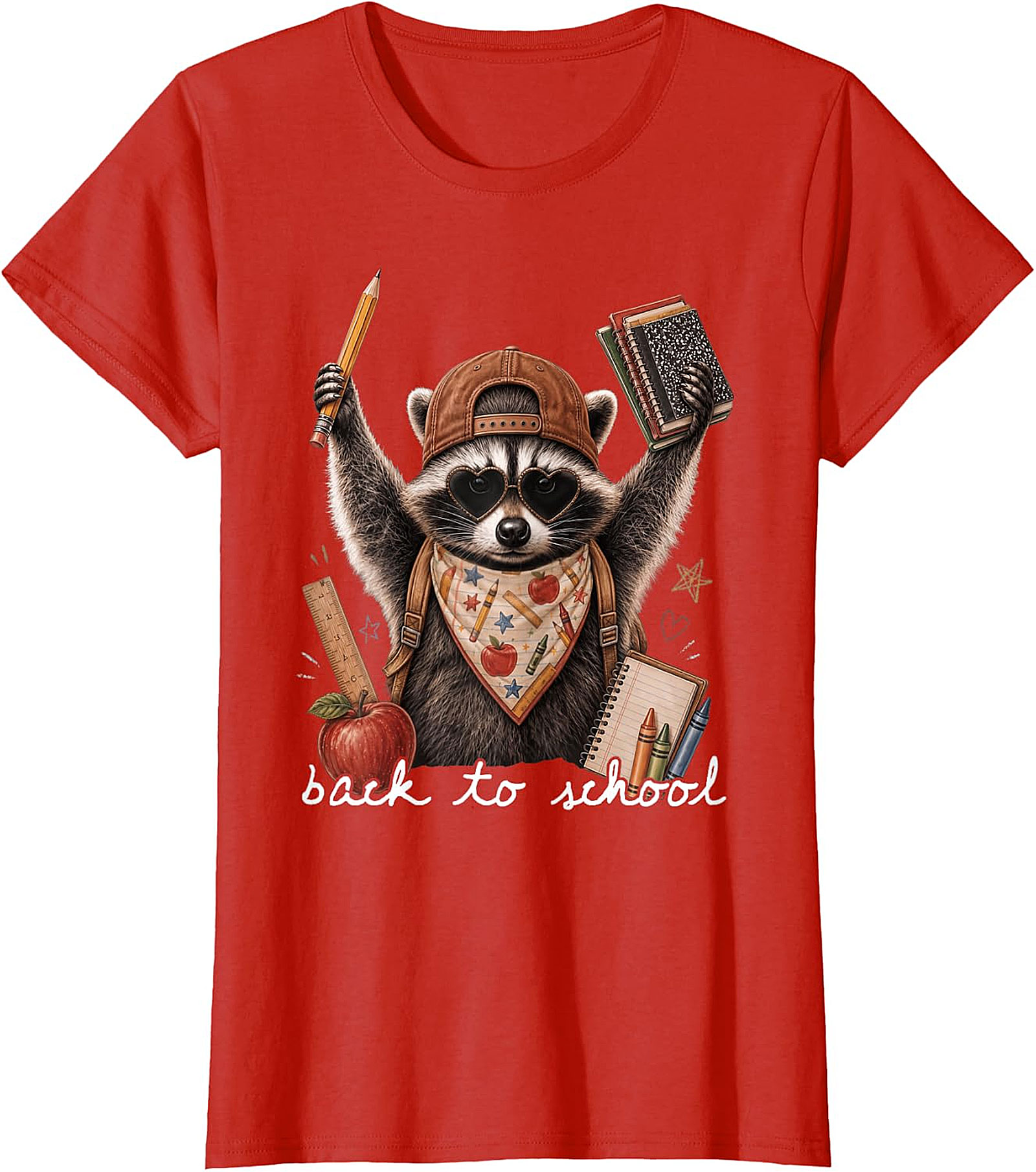Back to School Raccoon T-Shirt | Cute Animal Graphic Tee
