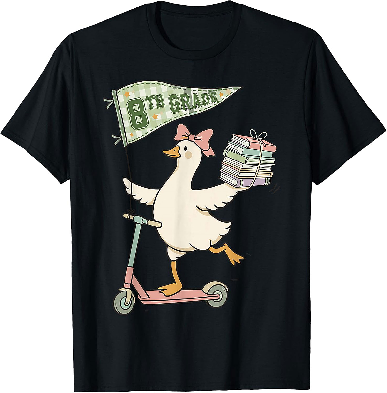 8th Grade Duck on Scooter T-Shirt | Back to School Apparel