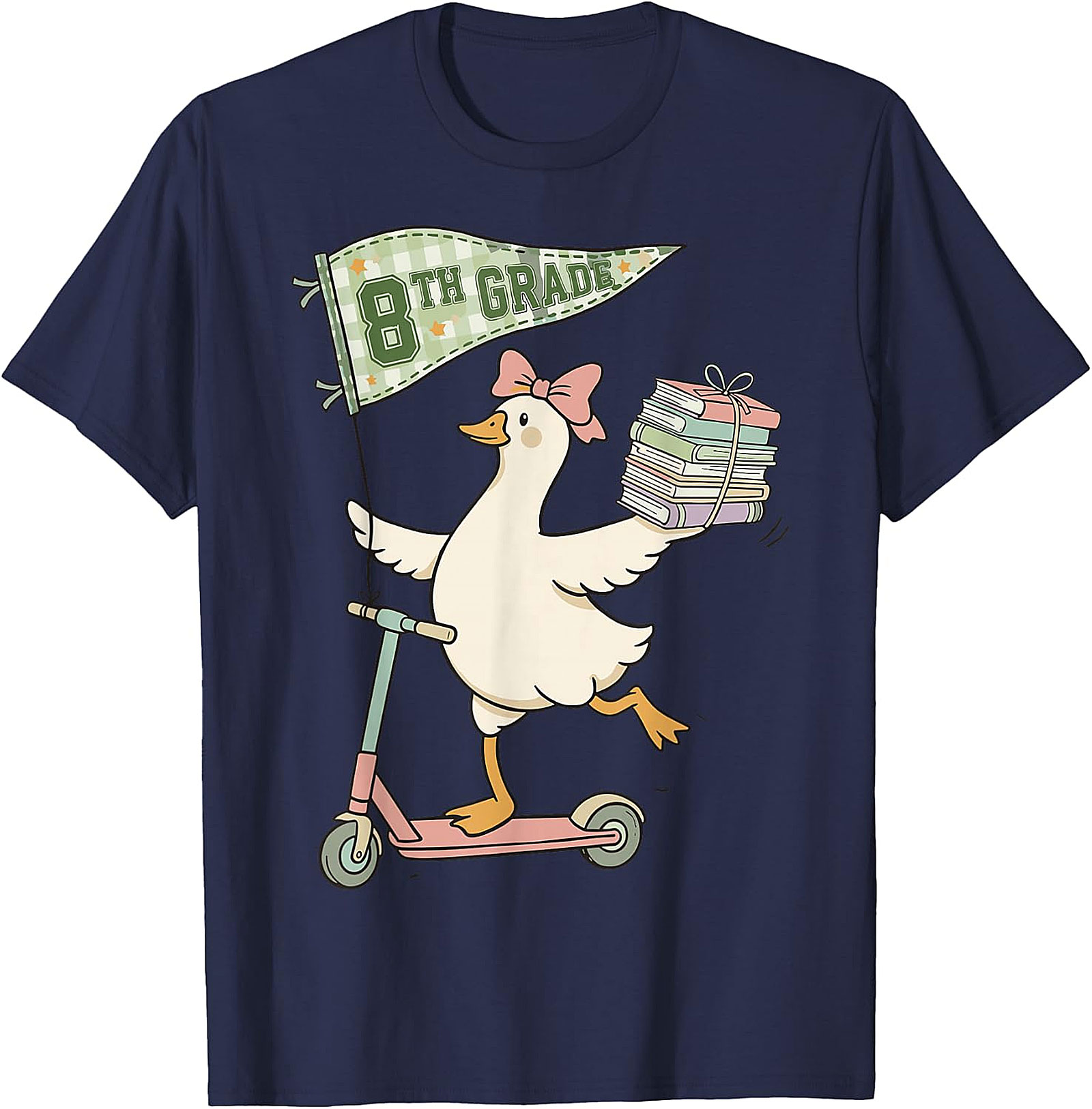 8th Grade Duck on Scooter T-Shirt | Back to School Apparel