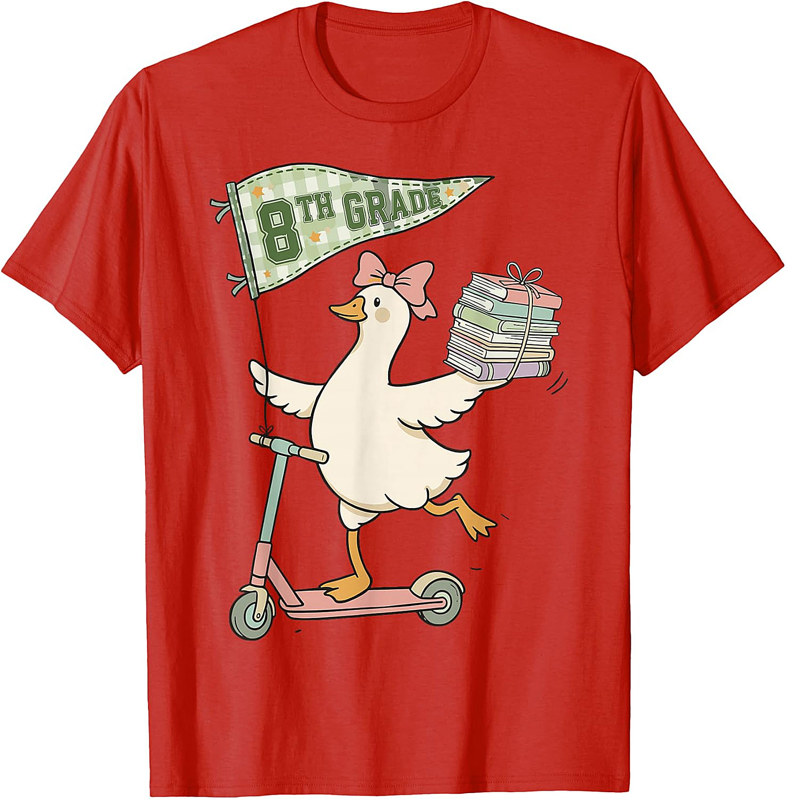 8th Grade Duck on Scooter T-Shirt | Back to School Apparel