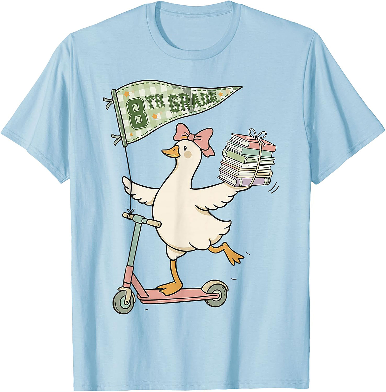 8th Grade Duck on Scooter T-Shirt | Back to School Apparel