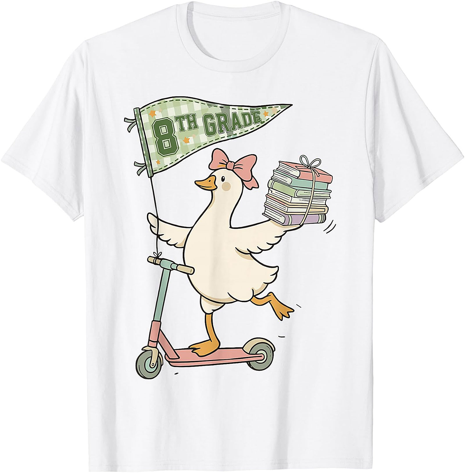8th Grade Duck on Scooter T-Shirt | Back to School Apparel