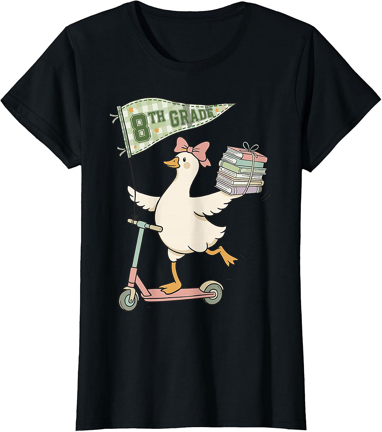 8th Grade Duck on Scooter T-Shirt | Back to School Apparel