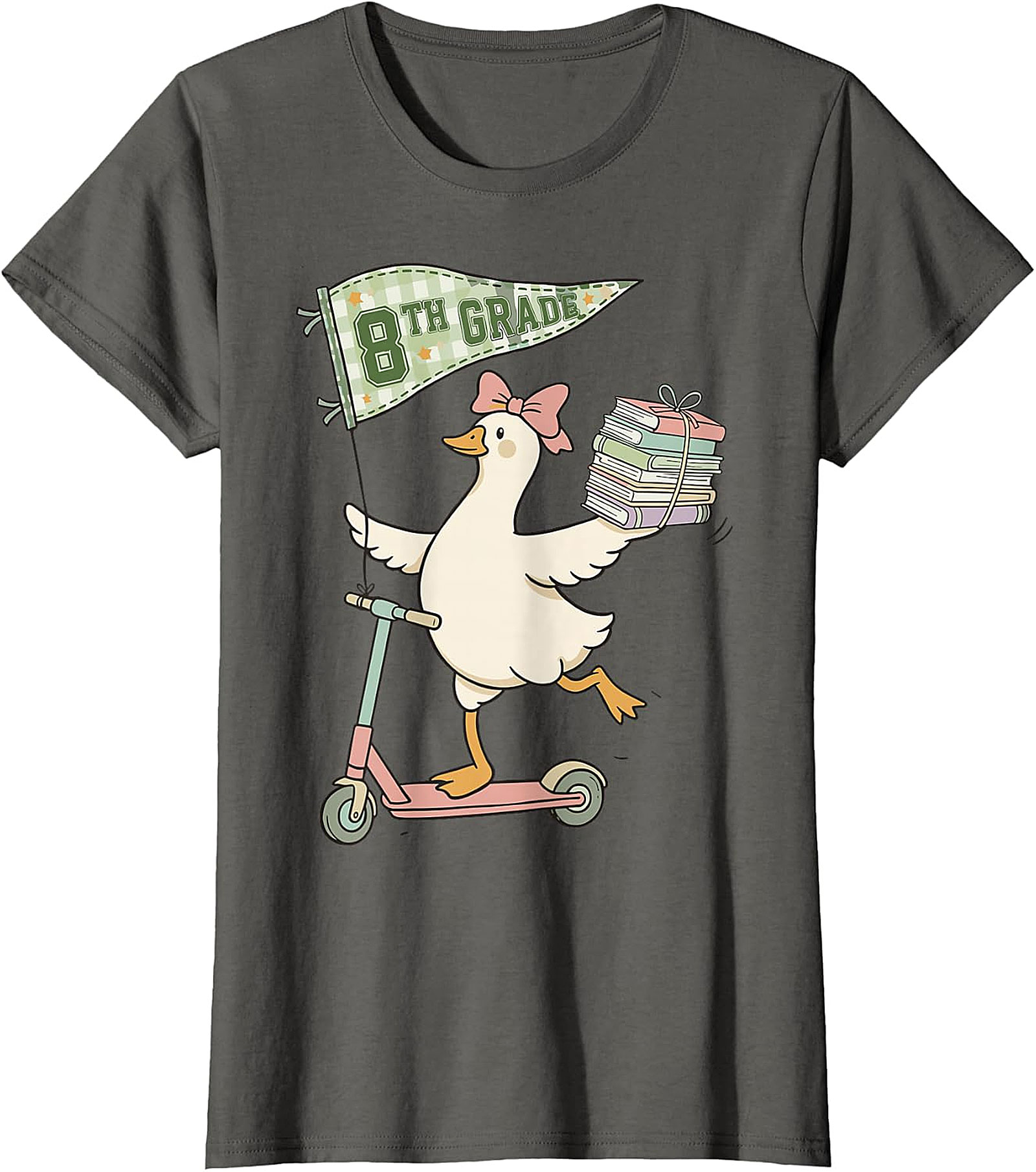 8th Grade Duck on Scooter T-Shirt | Back to School Apparel