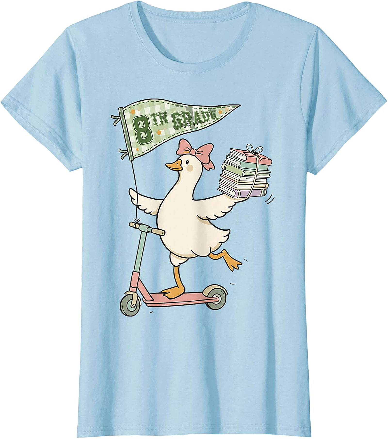 8th Grade Duck on Scooter T-Shirt | Back to School Apparel