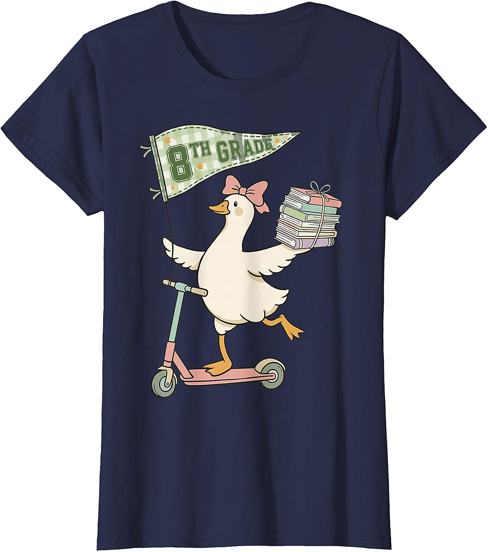 8th Grade Duck on Scooter T-Shirt | Back to School Apparel