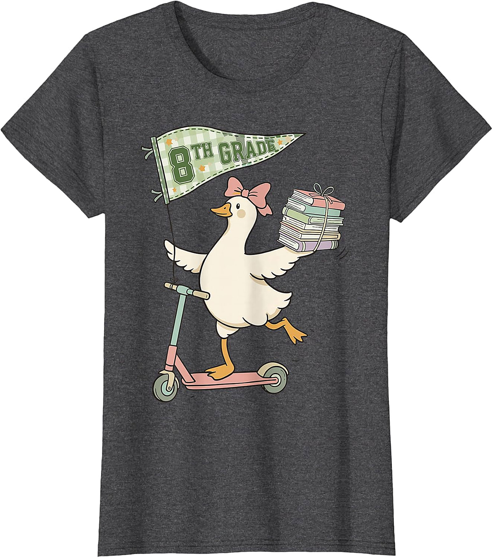 8th Grade Duck on Scooter T-Shirt | Back to School Apparel