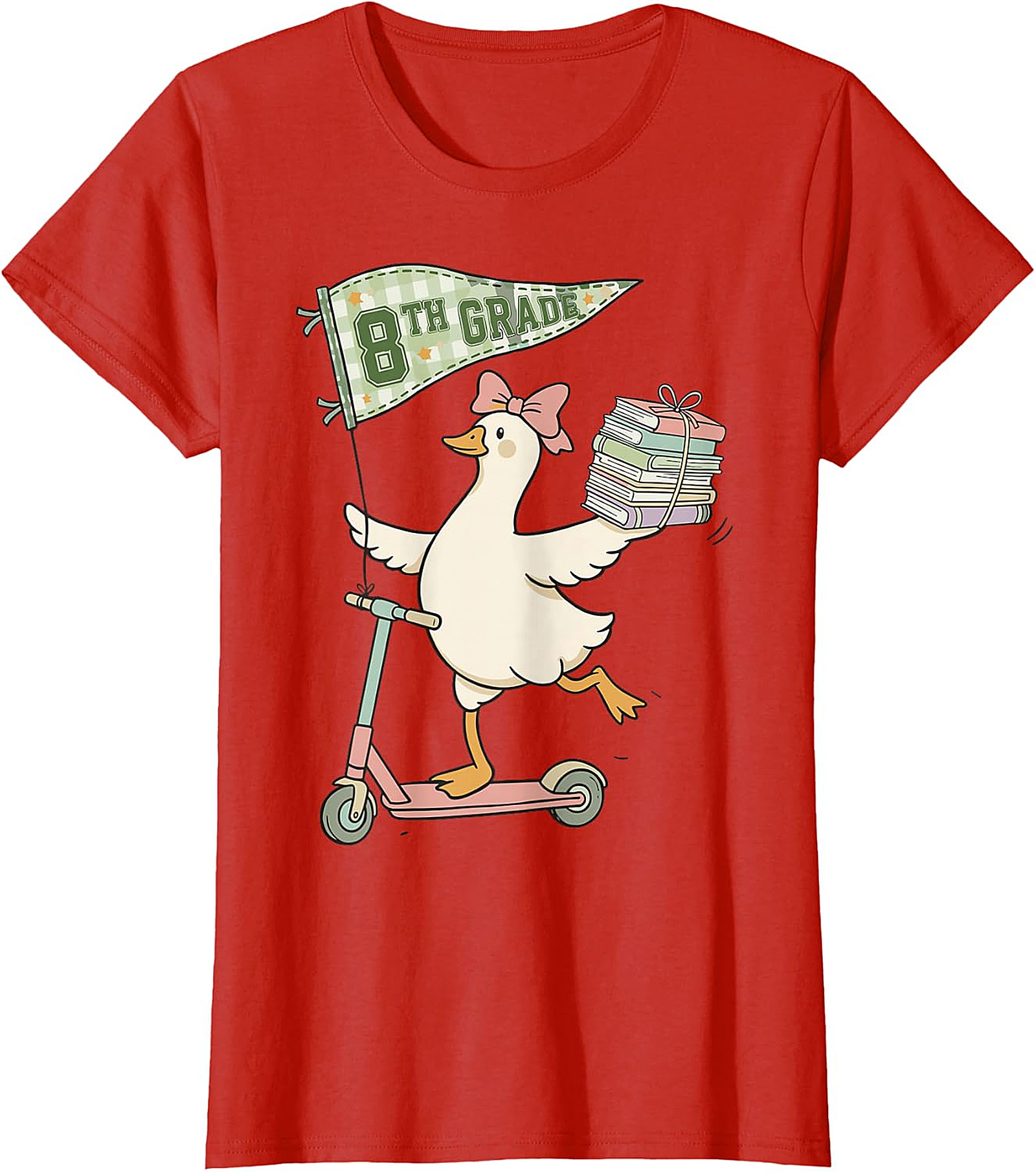 8th Grade Duck on Scooter T-Shirt | Back to School Apparel