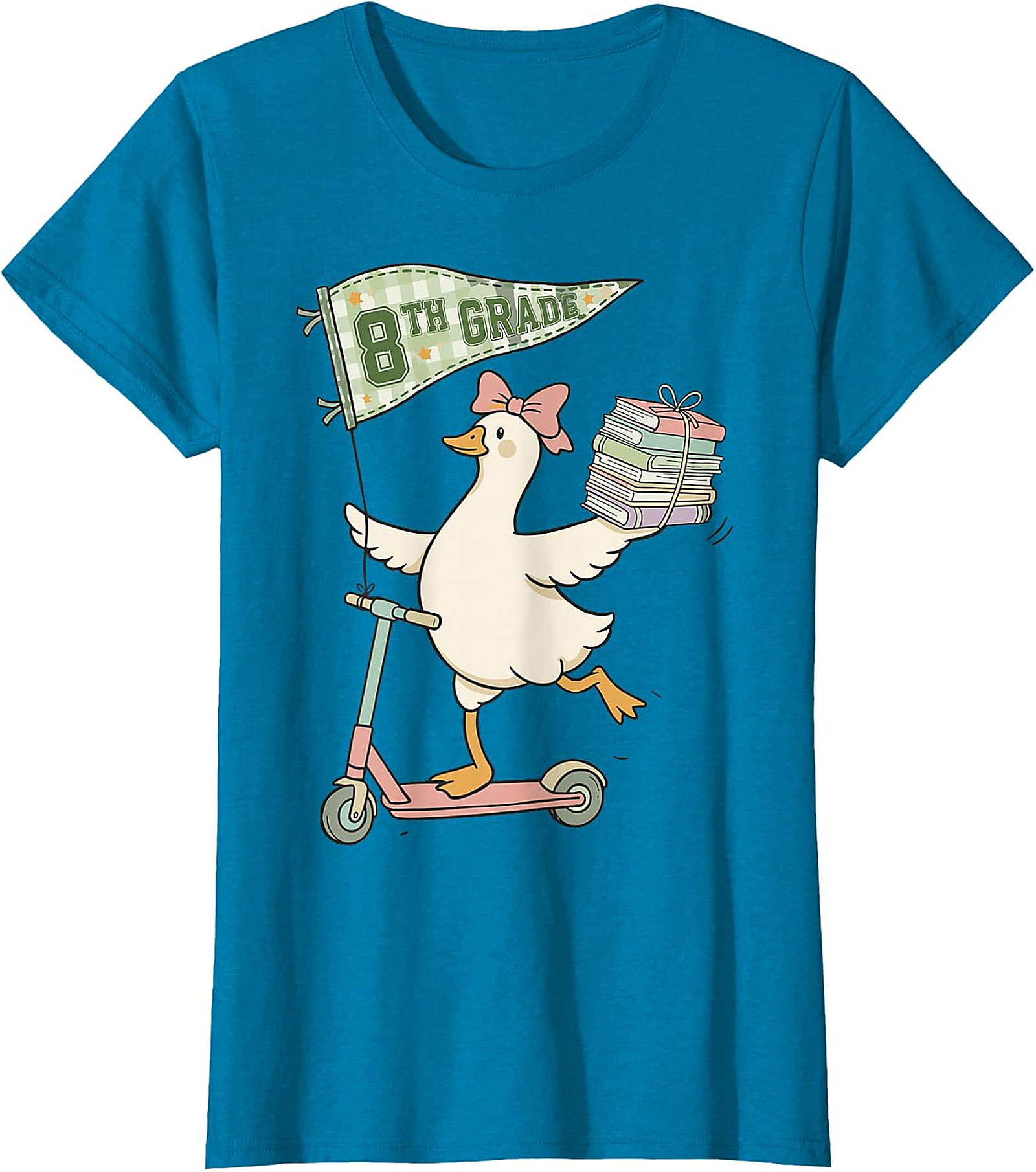 8th Grade Duck on Scooter T-Shirt | Back to School Apparel
